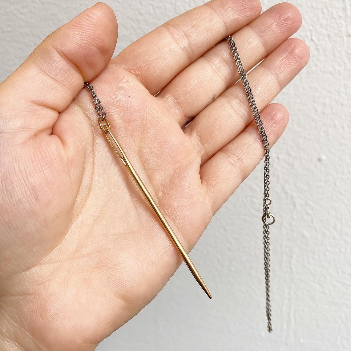 Needle Necklace Sewing Needle Necklace Seamstress Necklace Embroidery