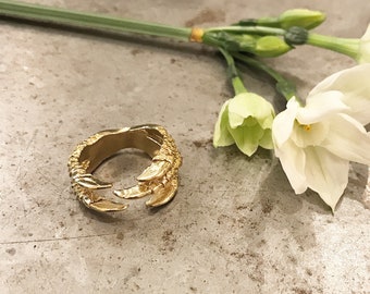 Claw Ring ~ Brass Iguana Claw Ring ~ Adjustable Brass Ring ~ 5 Claw Ring ~ Unisex Ring ~ Pinky Ring