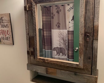 Large Rustic reclaimed Medicine Cabinet with mirror,  Barnwood Medicine Cabinet