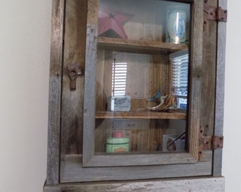 Rustic reclaimed medicine Cabinet choice of  Mirror, Mesh or Glass