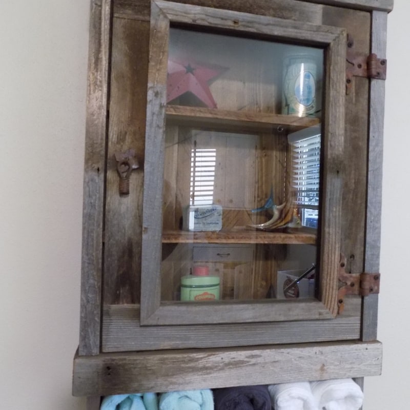 Rustic Medicine Cabinet With Mirror - Etsy