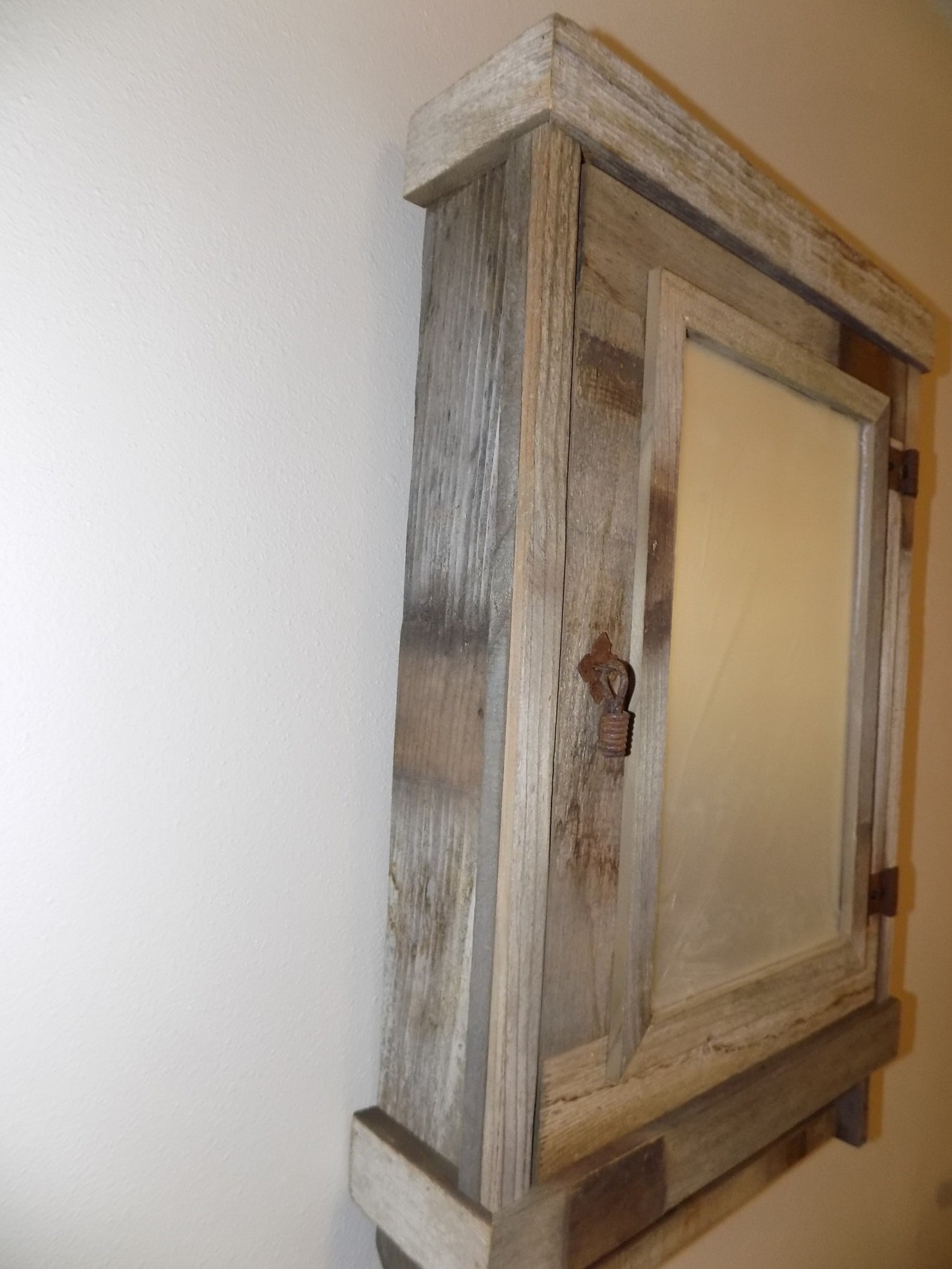 White Washed Reclaimed Rustic Medicine with mirror Etsy