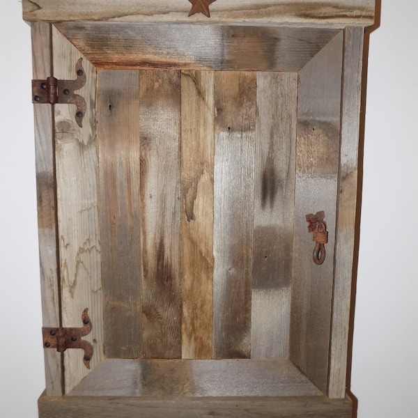 Solid door Rustic Farmhouse Medicine Cabinet  Reclaimed Cabinet