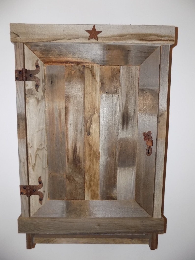 Reclaimed Farmhouse Rustic Medicine with solid door Etsy