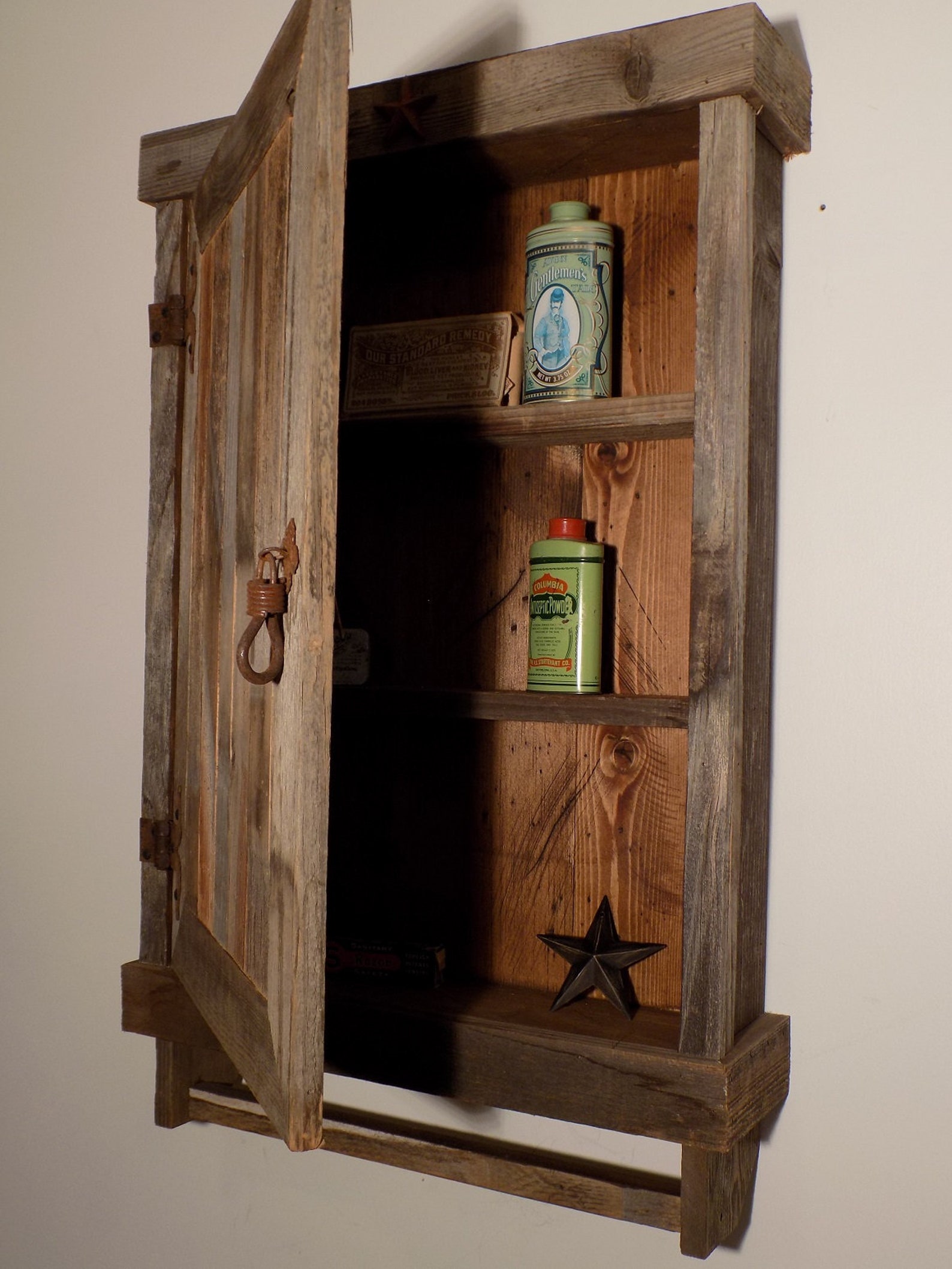 Reclaimed Farmhouse Rustic Medicine Cabinet With Solid Door - Etsy