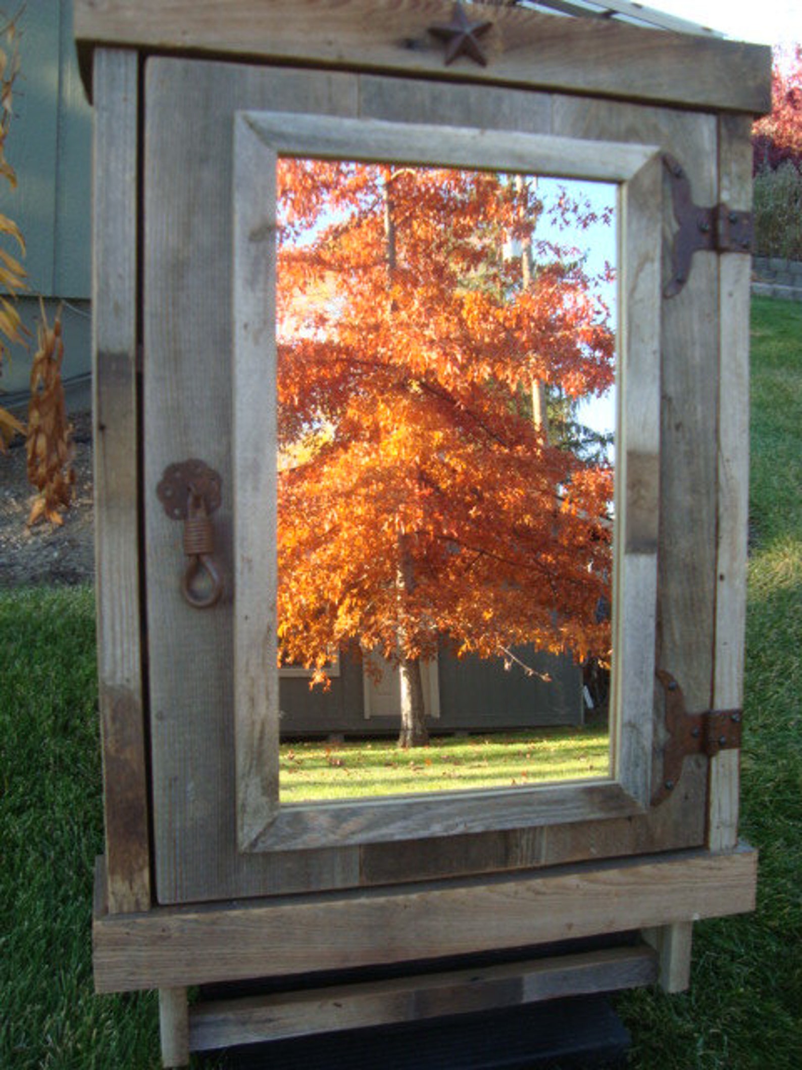 Reclaimed Rustic Medicine with mirror Etsy