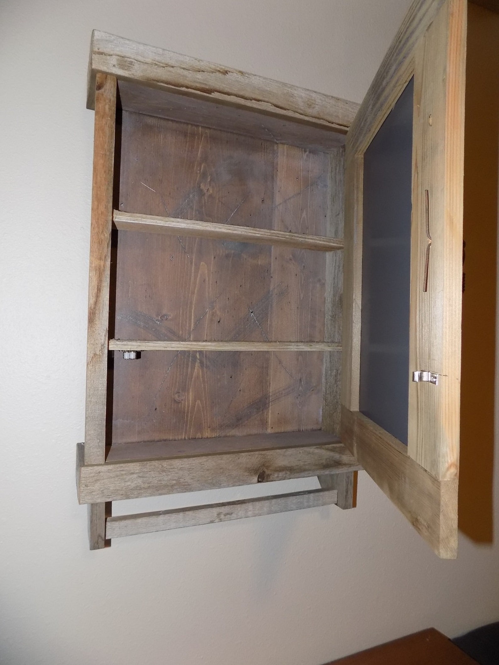 White Washed Reclaimed Rustic Medicine with mirror Etsy