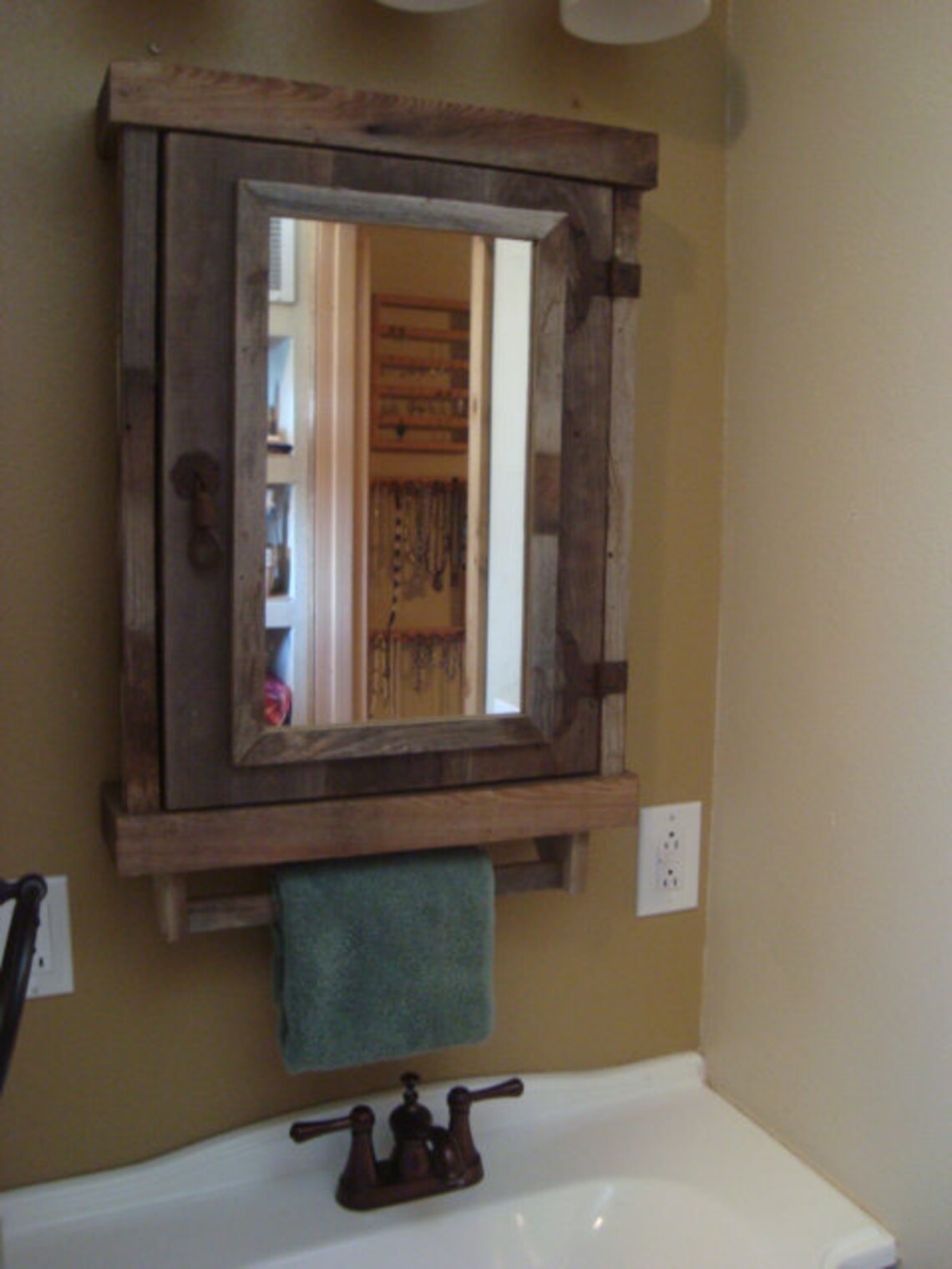 Reclaimed Rustic Medicine with mirror Etsy