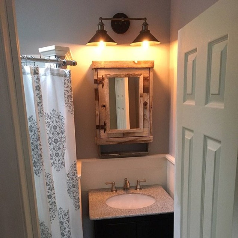 Reclaimed Farmhouse Rustic Medicine Cabinet with mirror | Etsy