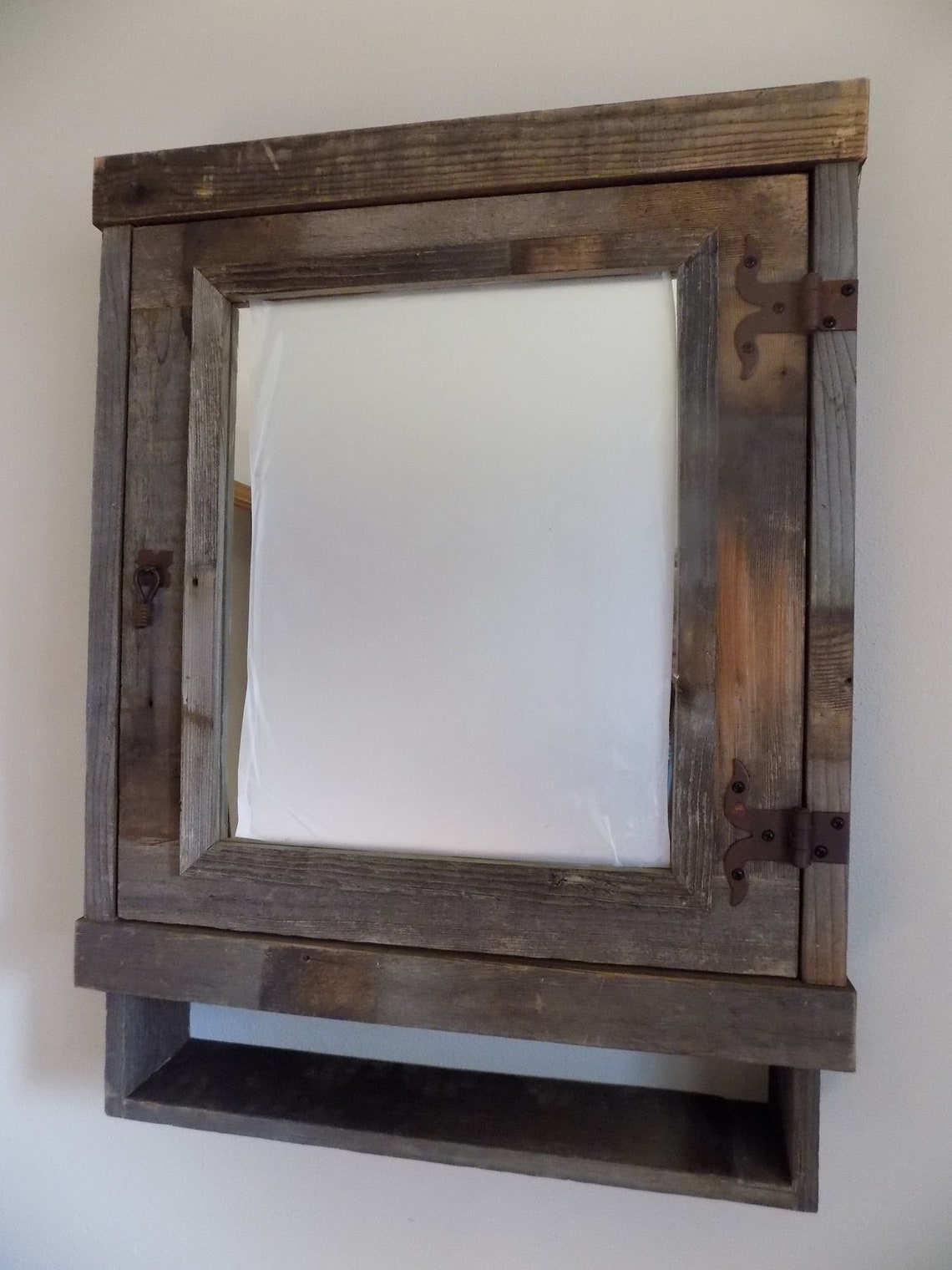 Large Rustic Reclaimed Medicine With Mirror Barnwood Etsy