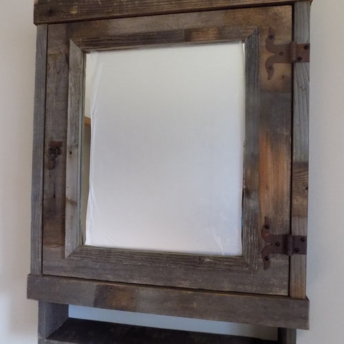 Rustic Reclaimed Medicine With Mirror Barnwood Etsy