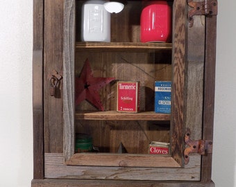 Reclaimed Rustic medicine Cabinet choice of  Mirror, Mesh or Glass
