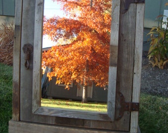 Rustic reclaimed Medicine Cabinet with mirror,  Barnwood Medicine Cabinet, Vintage Medicine Cabinet,