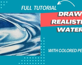 Zeichne realistisches Wasser mit Buntstiften