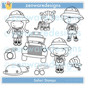 Safari Clipart Digital Stamps