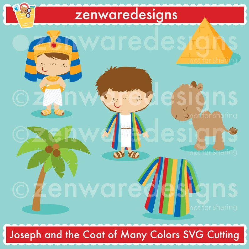 Bible Joseph and the Coat of Many Colors SVG Cutting Files Etsy
