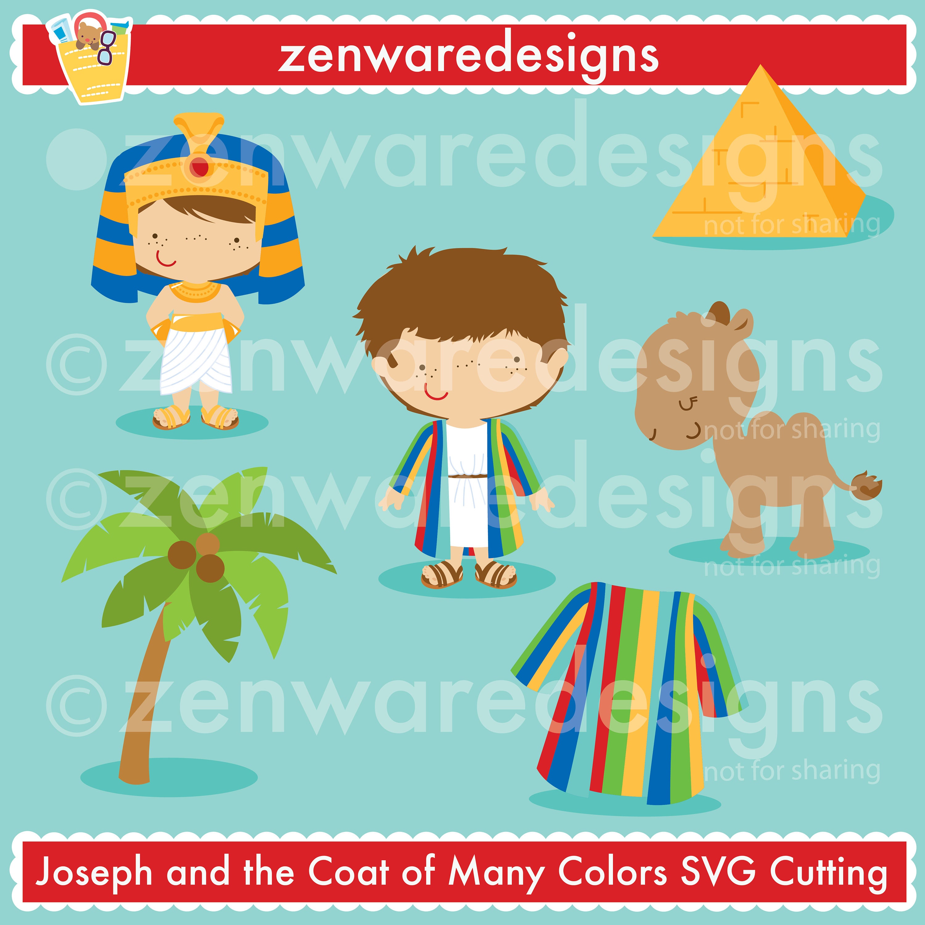 Bible Joseph and the Coat of Many Colors SVG Cutting Files