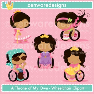 Cadeira de rodas, menina Clipart