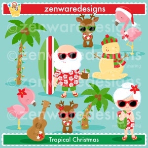 Tropical Christmas Clipart