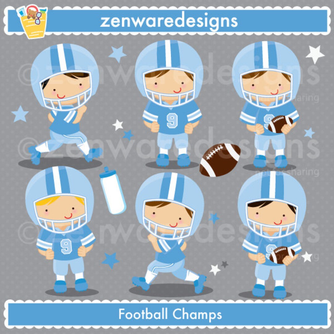 Blue Football Clipart Etsy