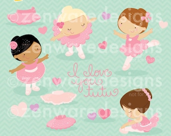Ballet I Love You Tutu Clipart