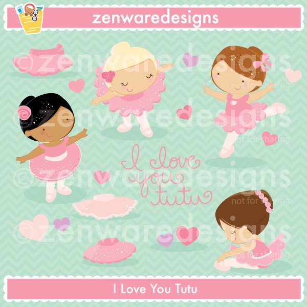 Ballet I Love You Tutu Clipart