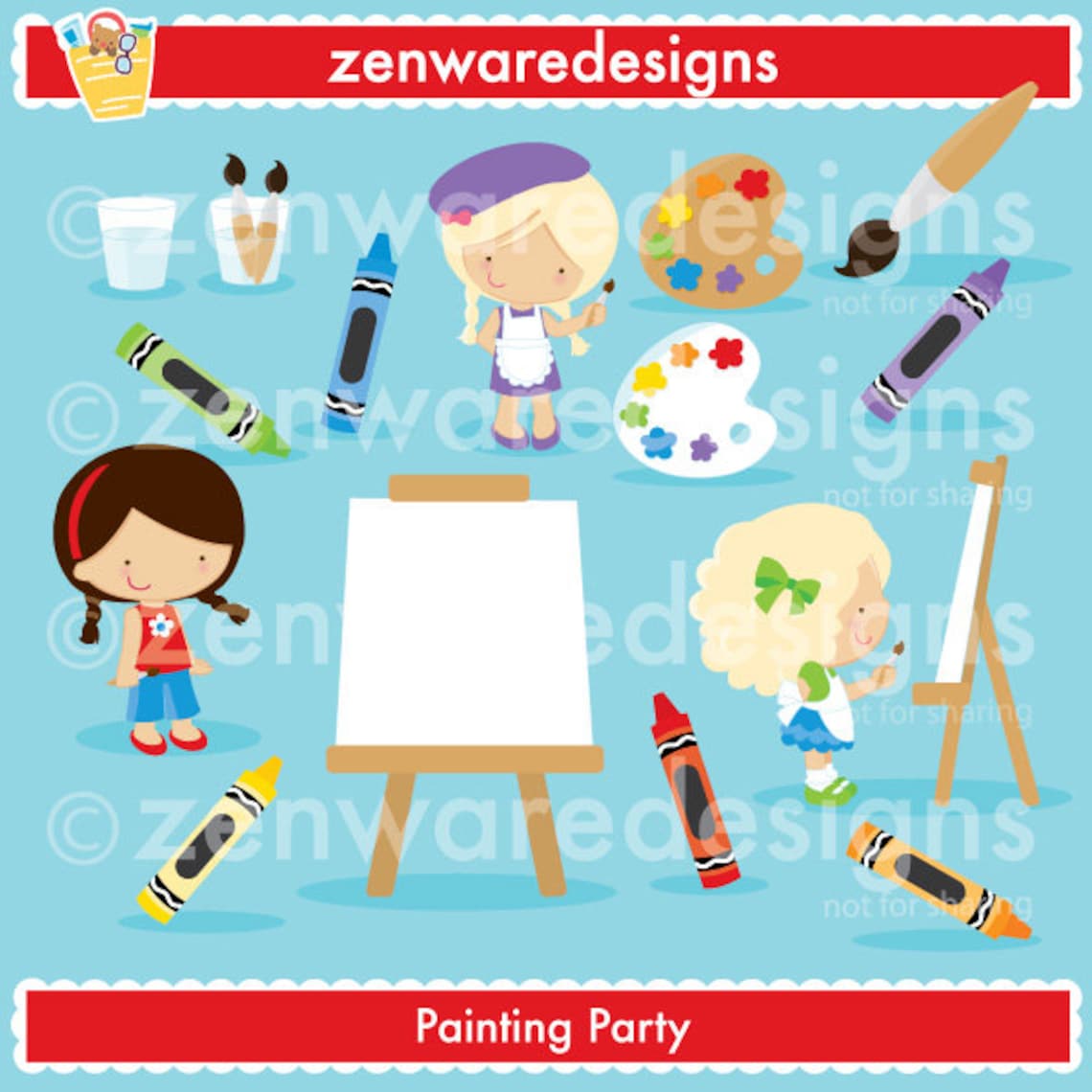 Painting Party Clipart Etsy