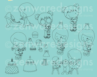 Girls with Dolls Stamps
