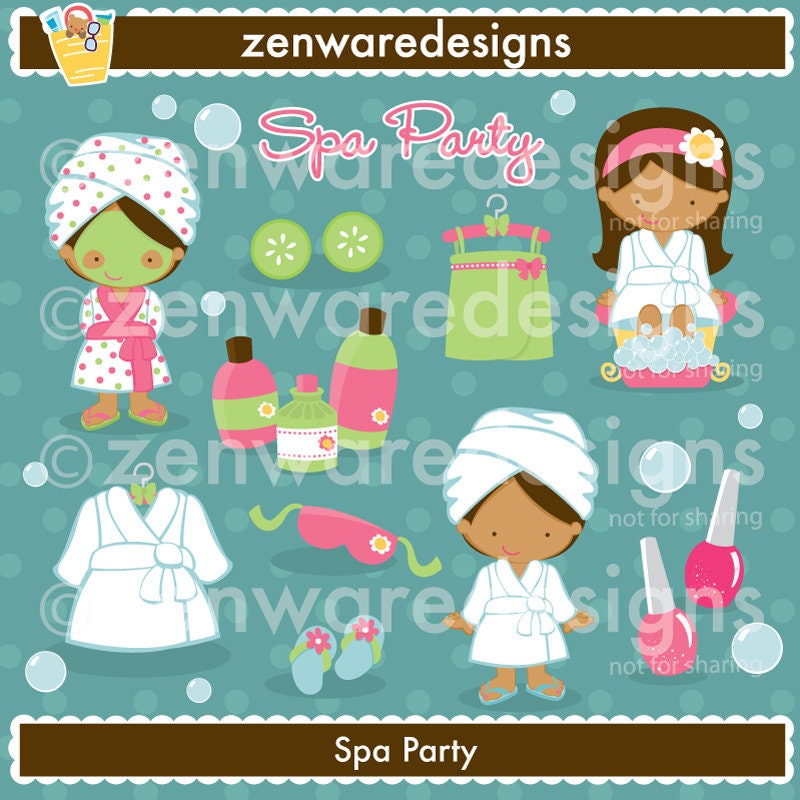 Kids Spa Clipart - Etsy