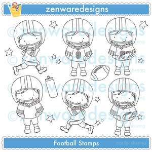 Football Digital Stamps Clipart