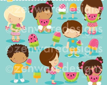 Watermelon and Popsicle Summer Clipart