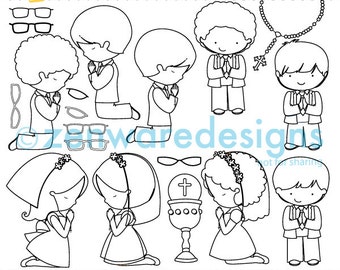 First Communion Digital Stamps
