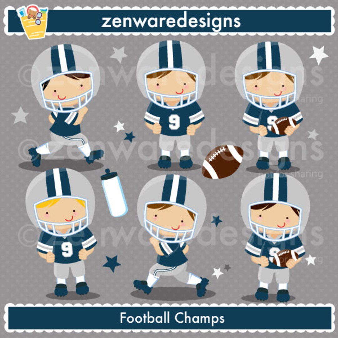 Blue Football Clipart Etsy