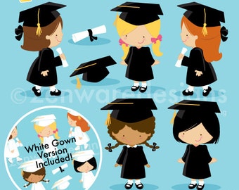 Graduation Girls Clipart