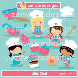 Pink Little Chef Clipart