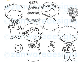 Wedding Digital Stamps Clipart