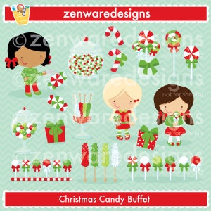 Christmas Candy Buffet Clipart