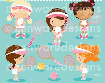 Tennis Girls Clipart