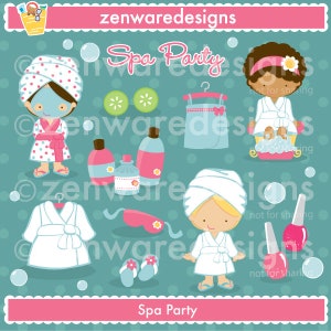 Spa Girl Clipart - Blue Details