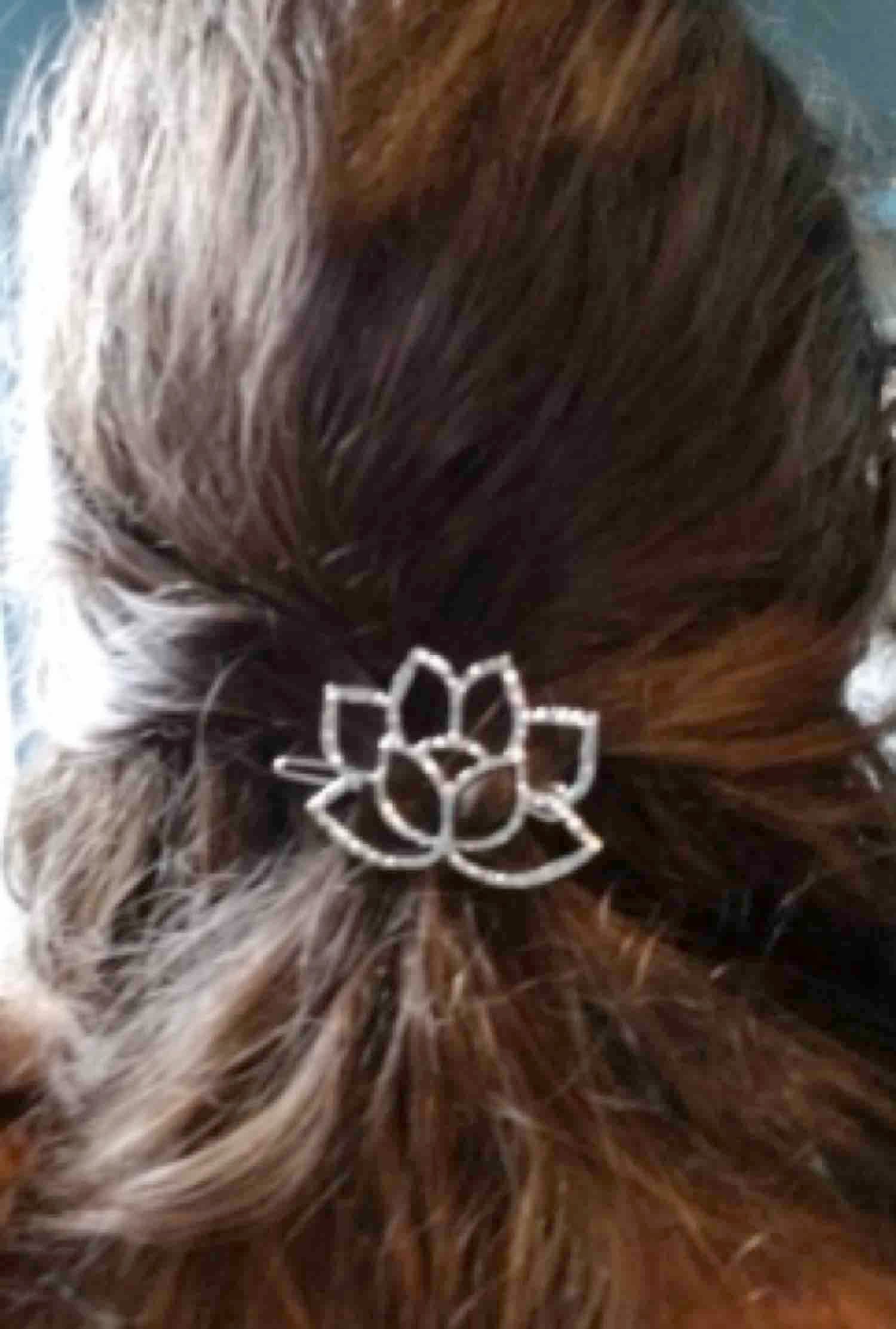 Silver Lotus Hair Clip Lotus Flower Barrette Art Nouveau Style Etsy UK