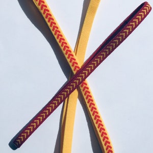 Sporthoofdband Honkbal Softbal Hoofdband Gele elastische hoofdbanden voor meisjes antislip 3/pack van Fabulici