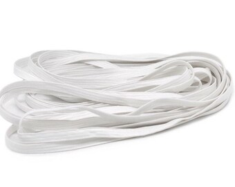 White Cotton Braided Elastic Soft Band for Cotton Mask Cloth Face Covering Face Mask Medical Cap DIY Latex Free Elastic 1/4" width