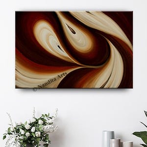Brown Modern Oil Painting on Canvas, Original Abstract Wall Art, Gift for her, Luxury Style Home Decor by Nandita