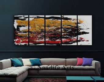Original Painting 60"x24" ABSTRACT PAINTINGS Original Huge Wall Art Home Decor large painting on canvas online fine art gallery by Nandita