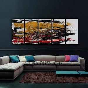 Original Painting 60x24 ABSTRACT PAINTINGS Original Huge Wall Art Home Decor large painting on canvas online fine art gallery by Nandita image 1