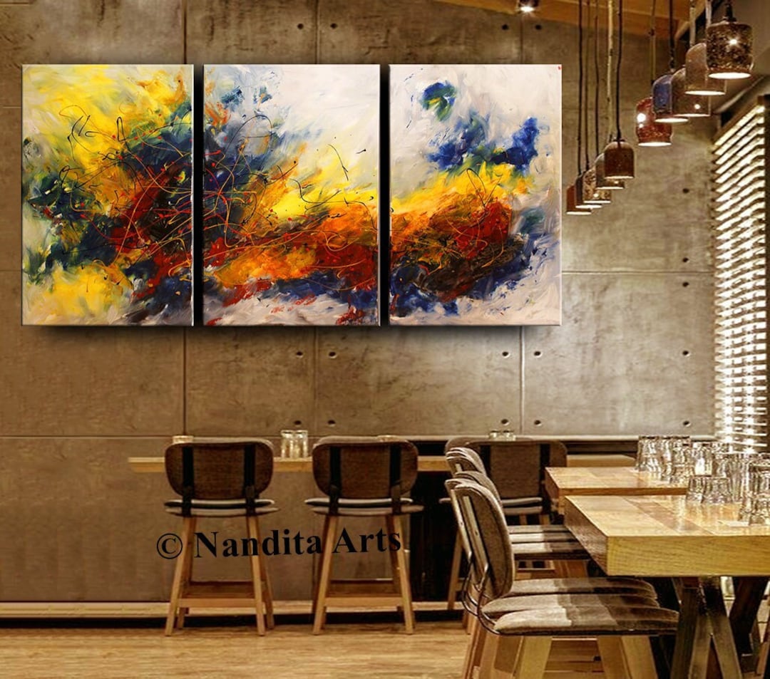 Modern Livingroom Wall Art, 72" Original Large Contemporary Art on
