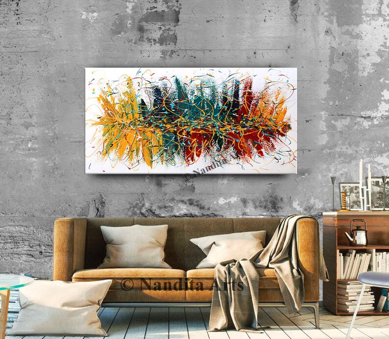 Abstract Wall Art Acrylic Painting Large Original Painting Etsy