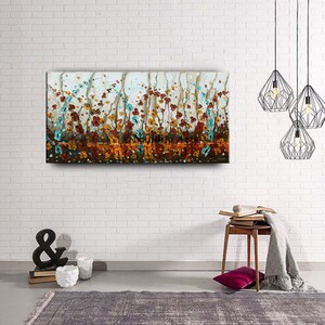 Large Poppy Flower Painting Wall Art Original Oil Flower Painting Large Abstract Contemporary Art image 2