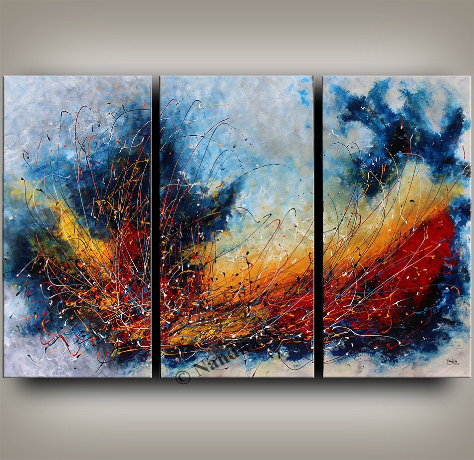3 Panel Canvas Wall Art Decor for Living Room Colorful Feather Pictures No  Frame