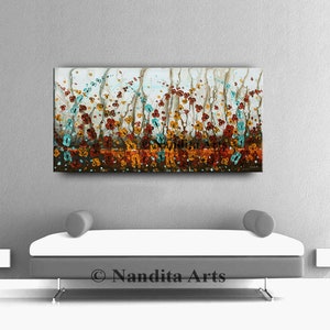 Large Poppy Flower Painting Wall Art Original Oil Flower Painting Large Abstract Contemporary Art image 4